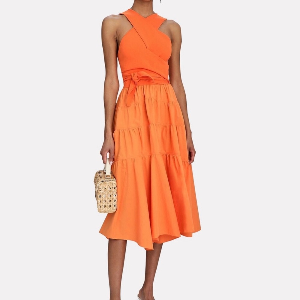 Derek Lam 10 Crosby Orange Midi Dress